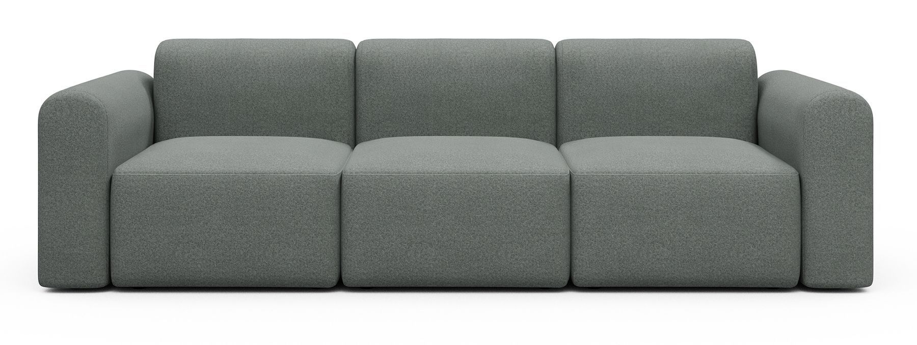 Divano a tre posti con braccioli Rund A3L - Mahoga 853 Dove Grey