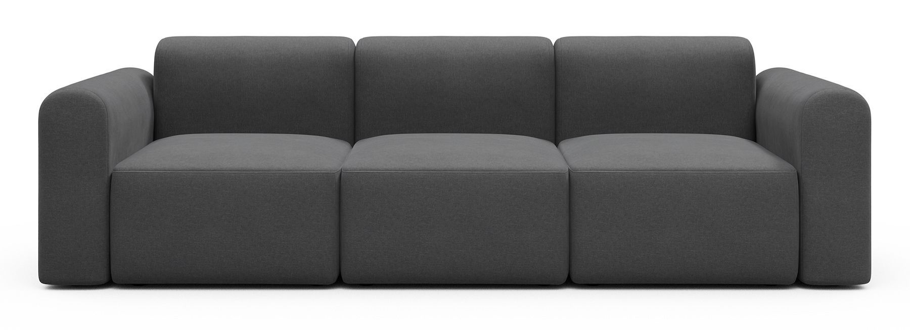 Divano a tre posti con braccioli Rund A3L - Satya 441 Warm Zinc