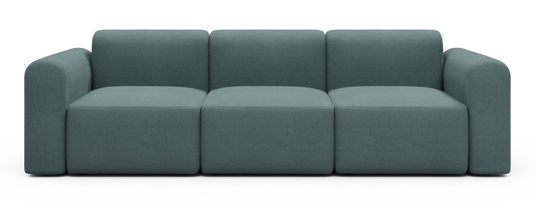 Divano a tre posti con braccioli Rund A3L - Satya 442 Washed Green