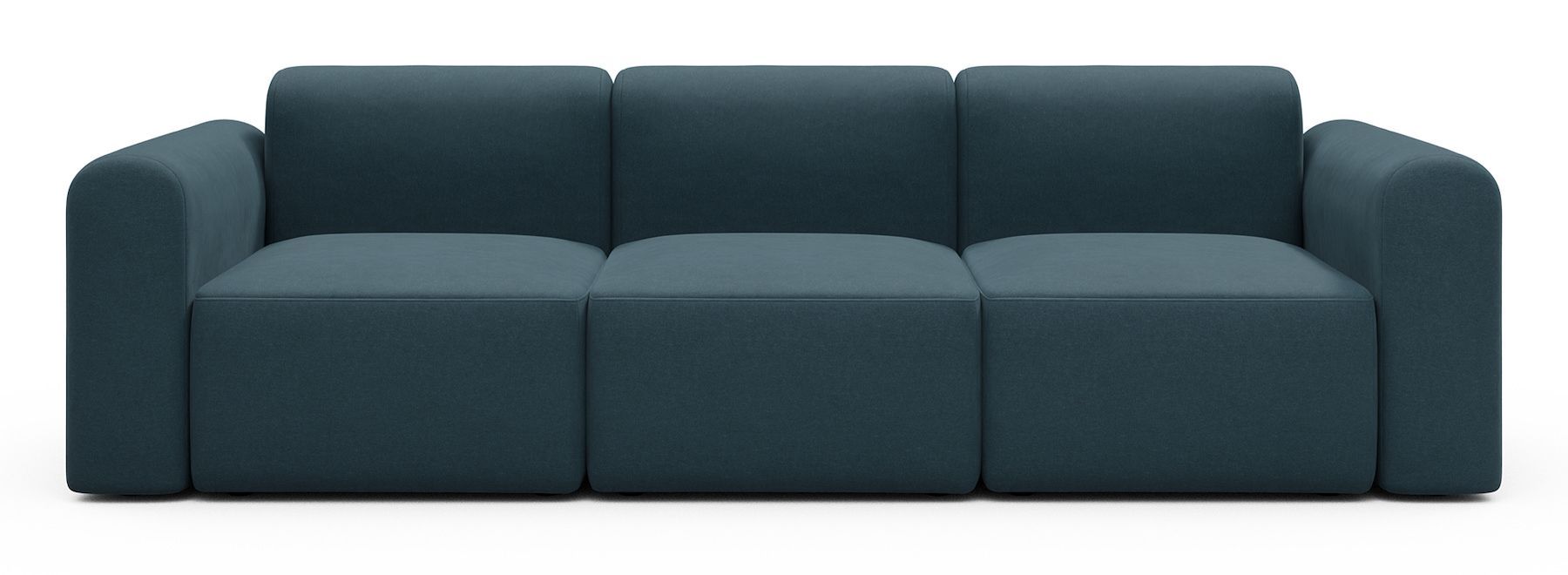 Divano a tre posti con braccioli Rund A3L - Satya 443 Deep Blue