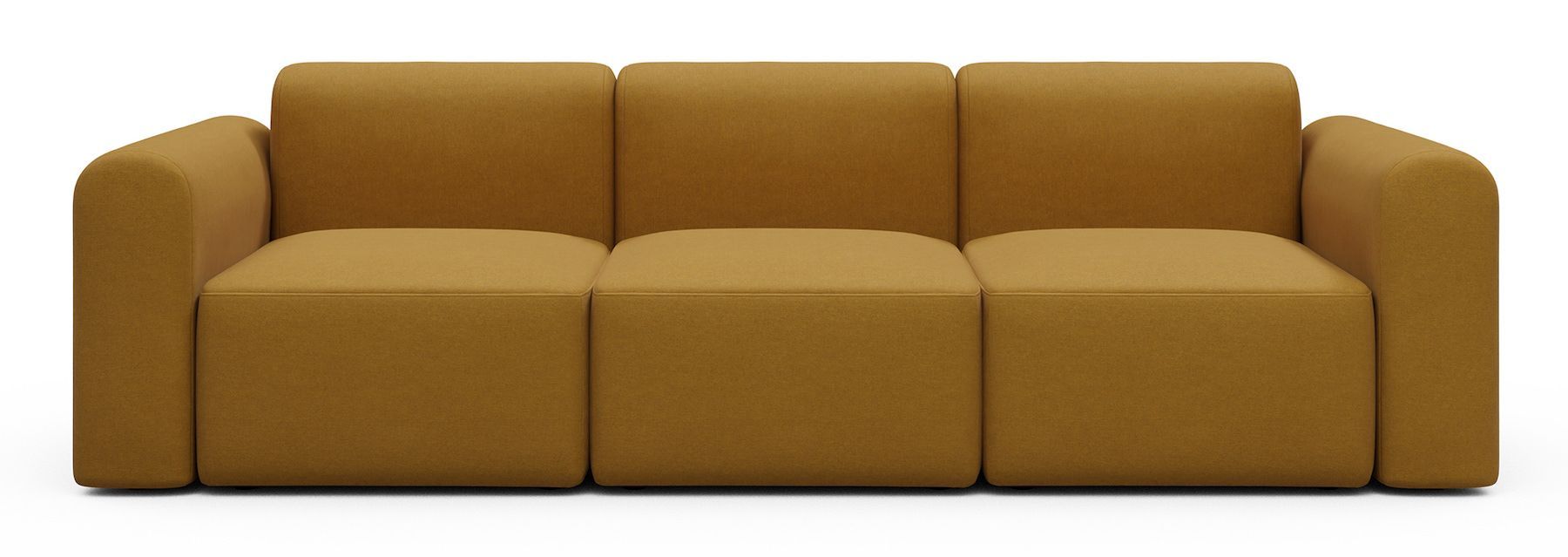 Divano a tre posti con braccioli Rund A3L - Satya 444 Havana Yellow