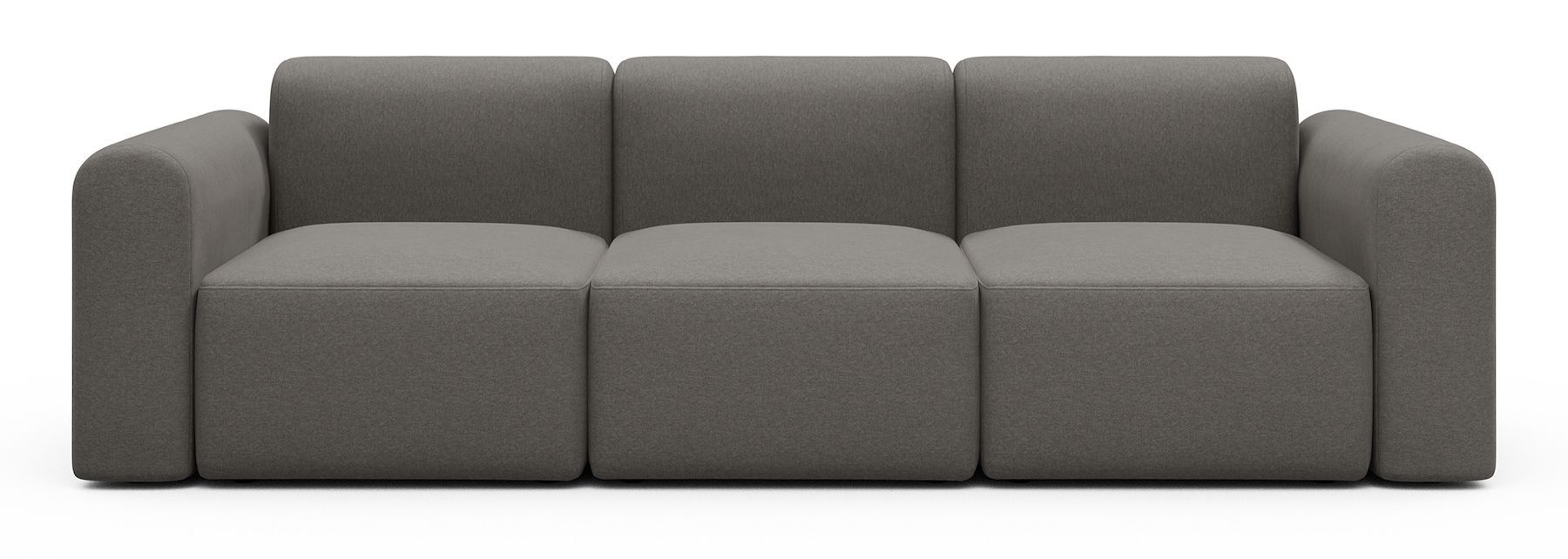 Divano a tre posti con braccioli Rund A3L - Satya 446 Taupe Brown