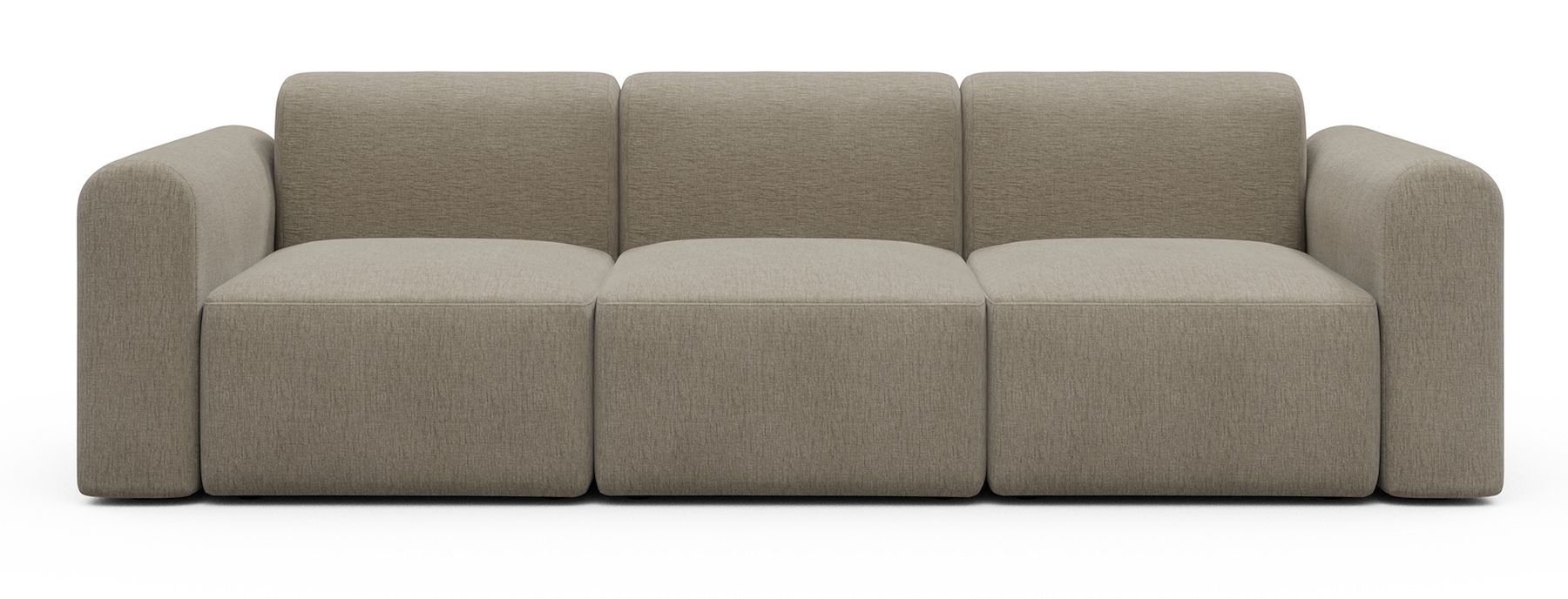 Divano a tre posti con braccioli Rund A3L - Smooth 810 Smooth Beige