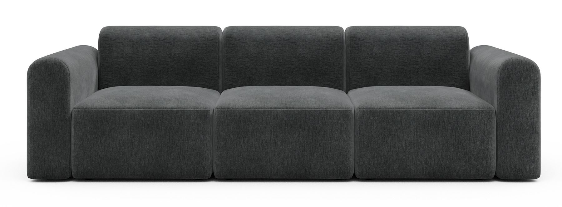 Divano a tre posti con braccioli Rund A3L - Smooth 811 Deep Warm Grey