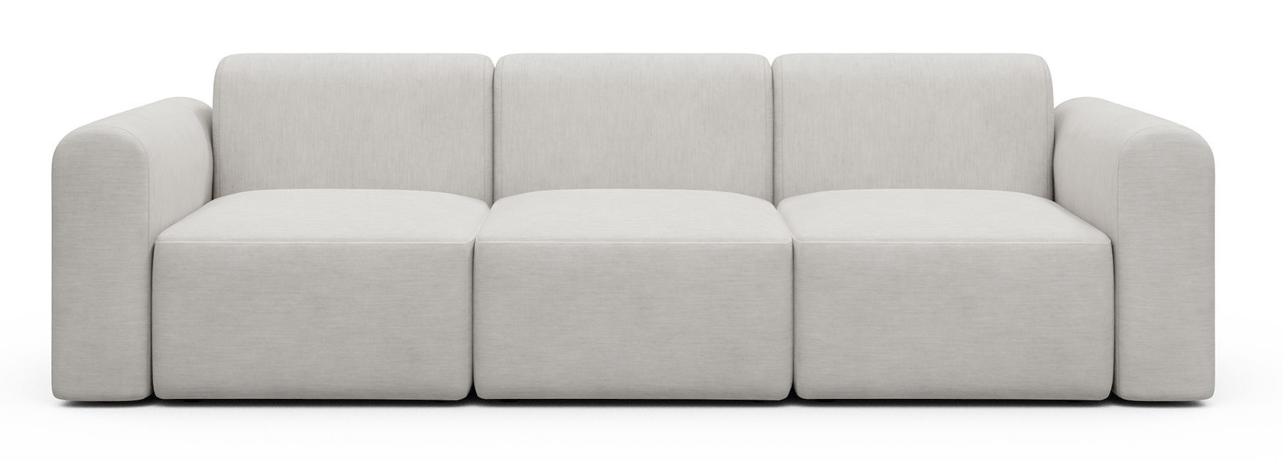 Divano a tre posti con braccioli Rund A3L - Vivus 574 Dusty Off White