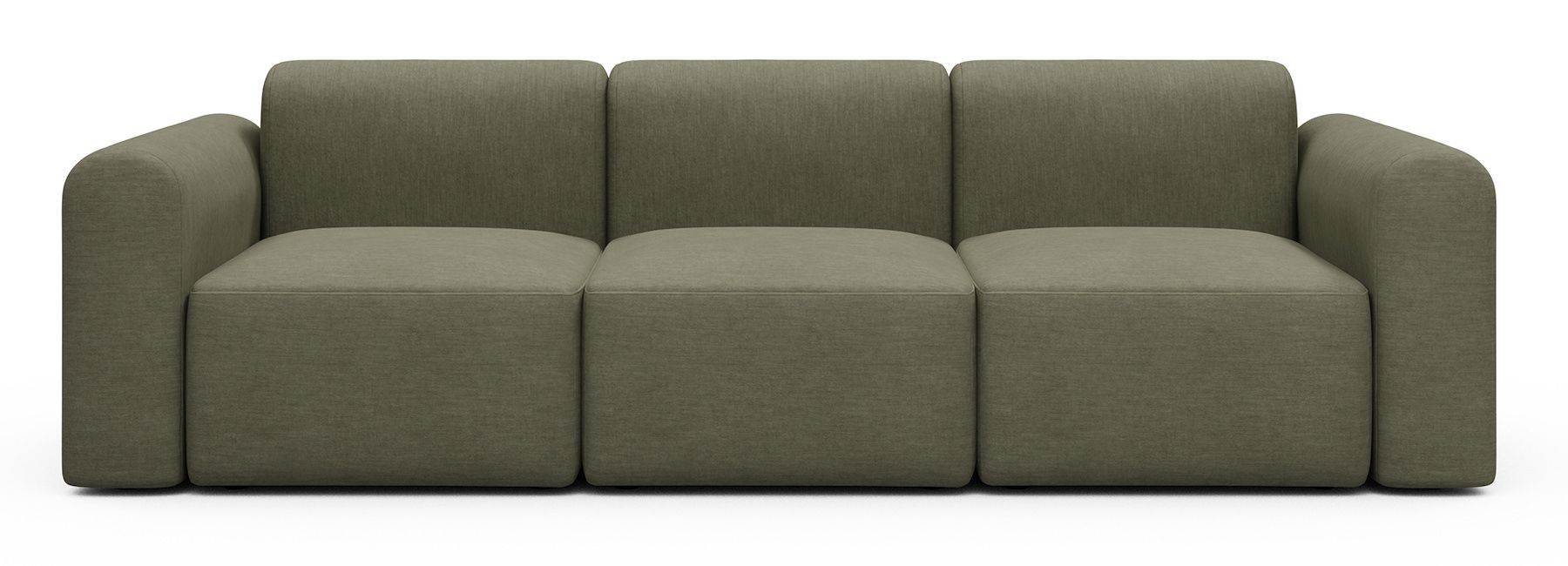 Divano a tre posti con braccioli Rund A3L - Vivus 575 Dusty Olive