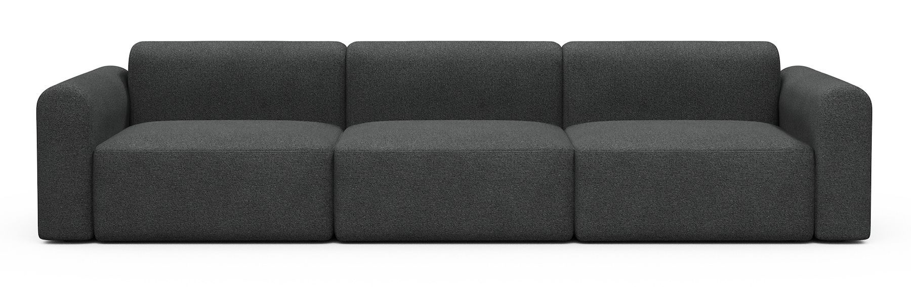 Divano design moderno Rund B3L - Bouclé 529 Charcoal