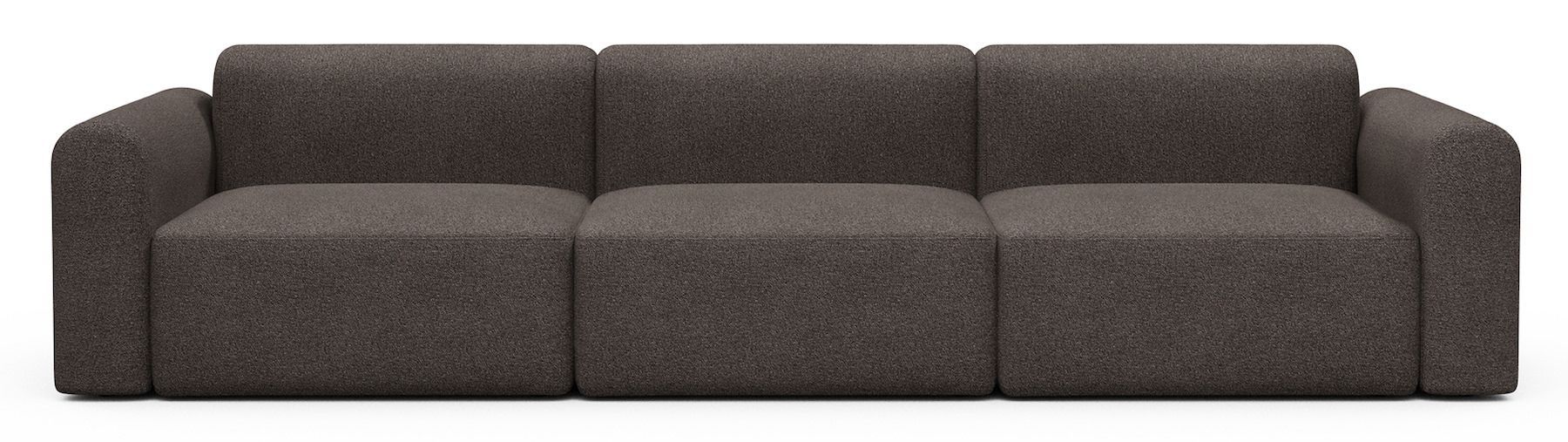 Divano design moderno Rund B3L - Bouclé 530 Taupe Brown