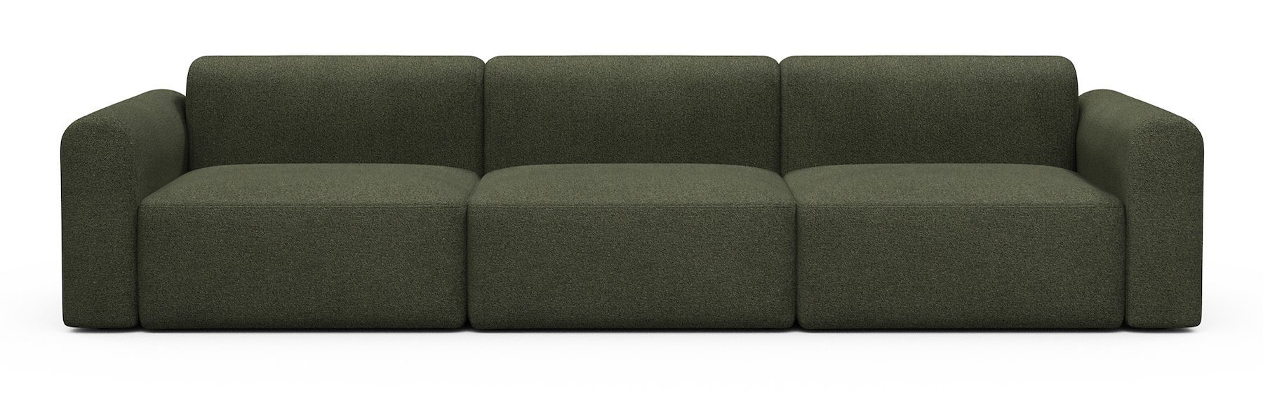 Divano design moderno Rund B3L - Bouclé 535 Forest Green