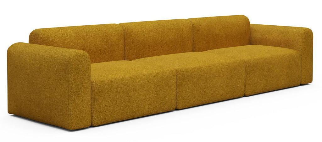 Divano design moderno Rund B3L - Bouclé 536 Ochre