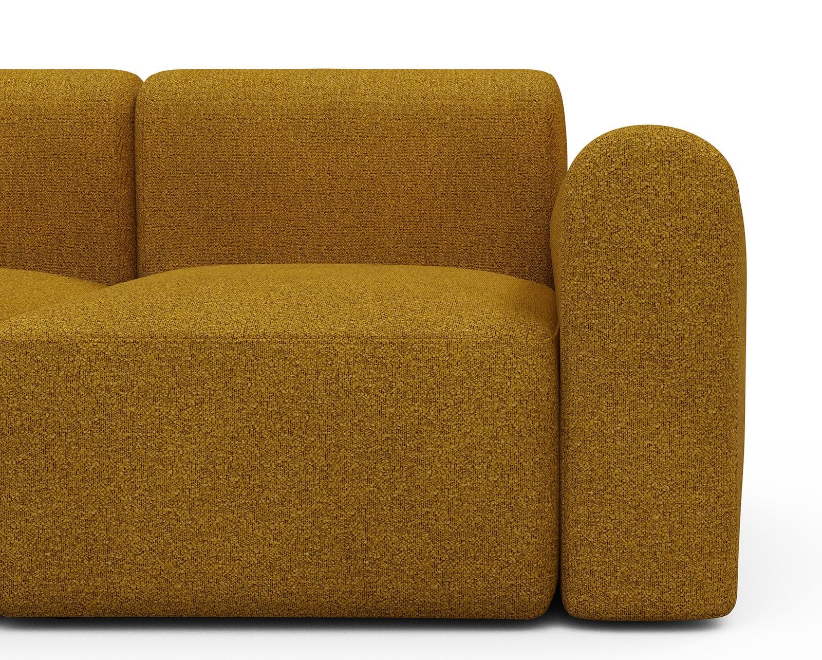 Divano design moderno Rund B3L - Bouclé 536 Ochre