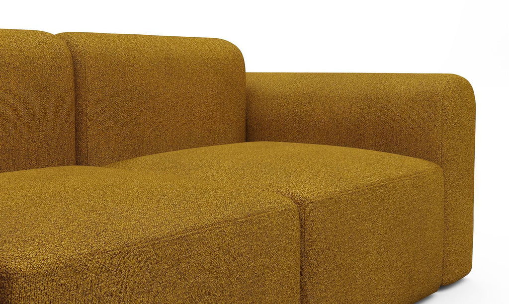 Divano design moderno Rund B3L - Bouclé 536 Ochre