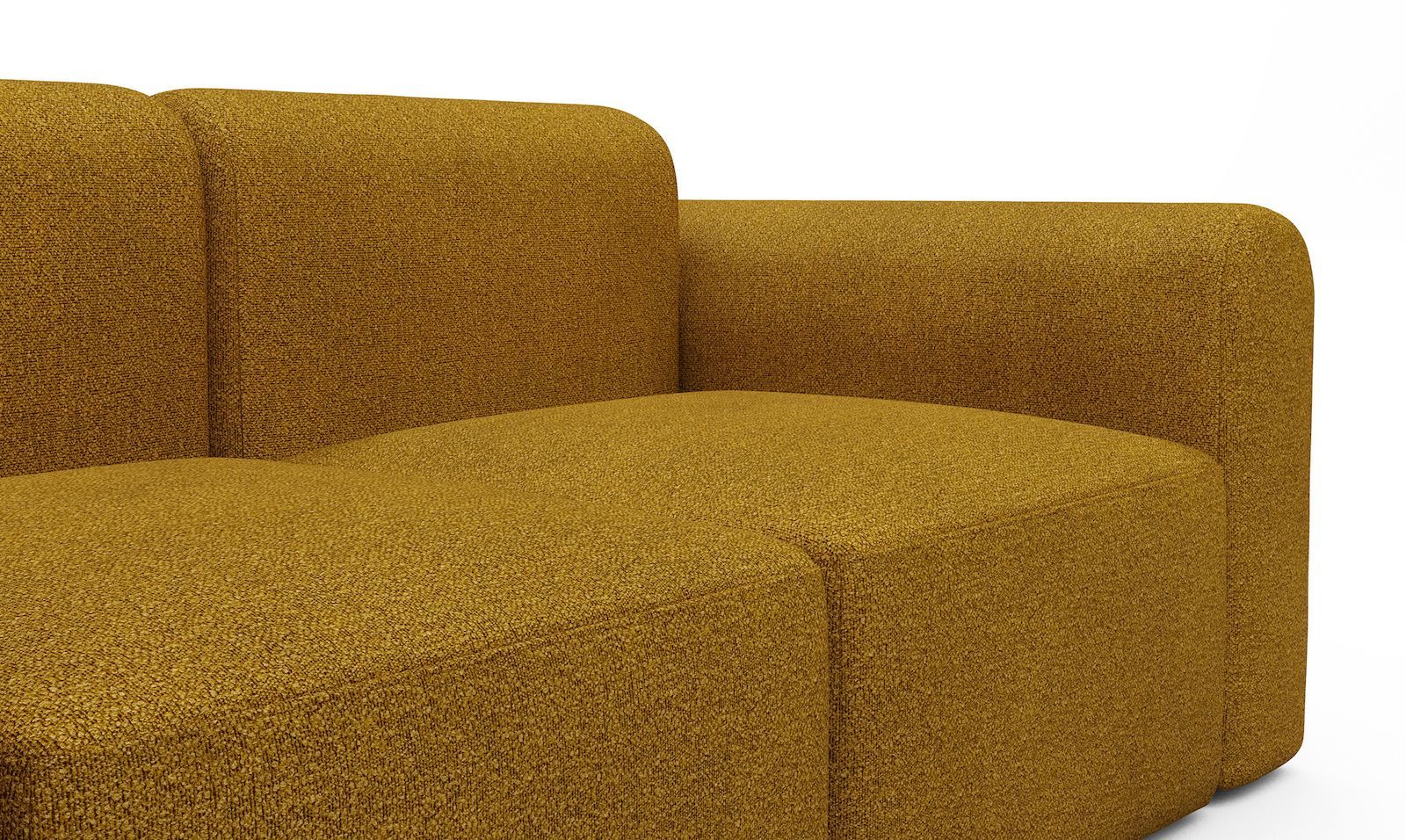 Divano design moderno Rund B3L - Bouclé 536 Ochre