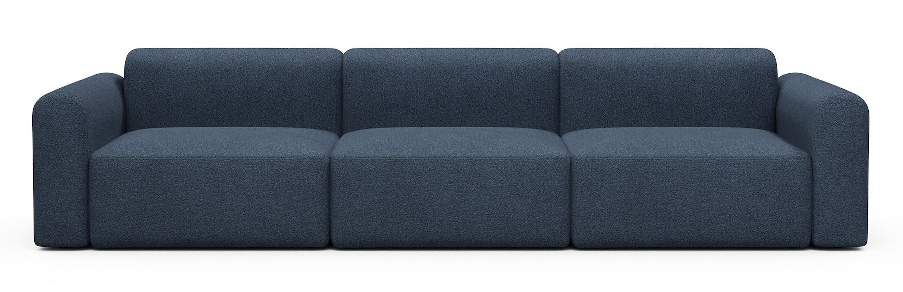 Divano design moderno Rund B3L - Bouclé 537 Blue