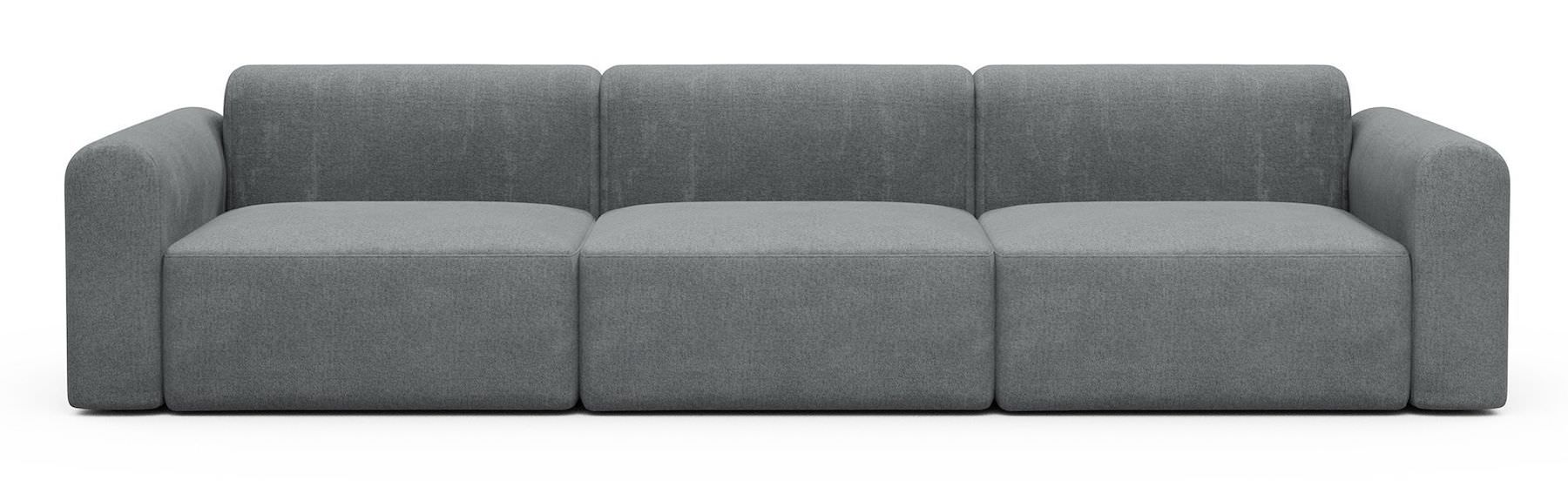 Divano design moderno Rund B3L - Casone 495 Gravel Grey