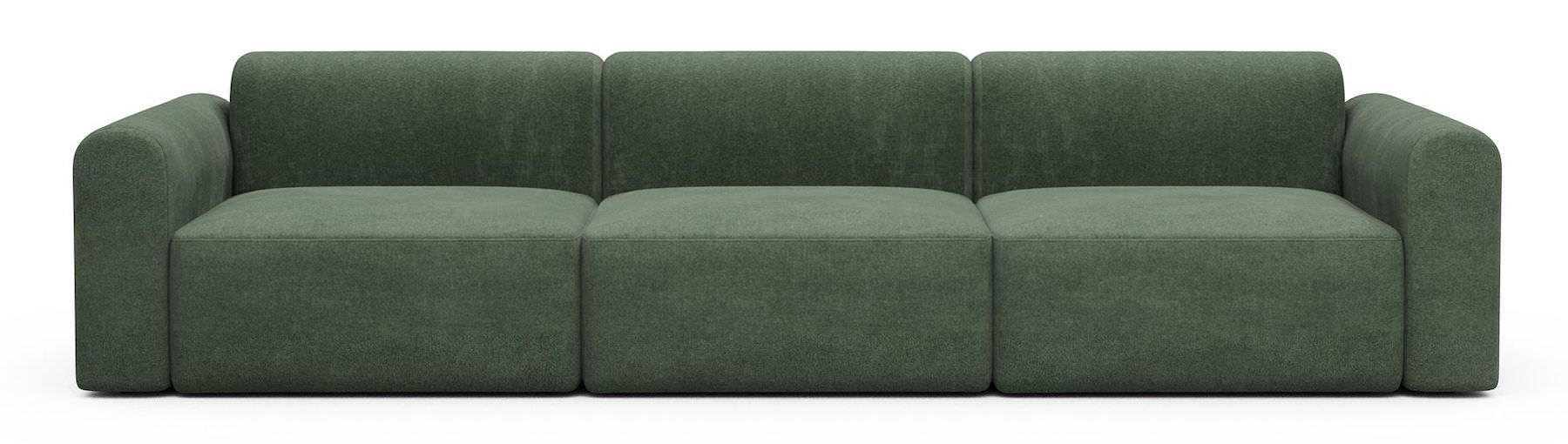 Divano design moderno Rund B3L - Casone 498 Forest Green