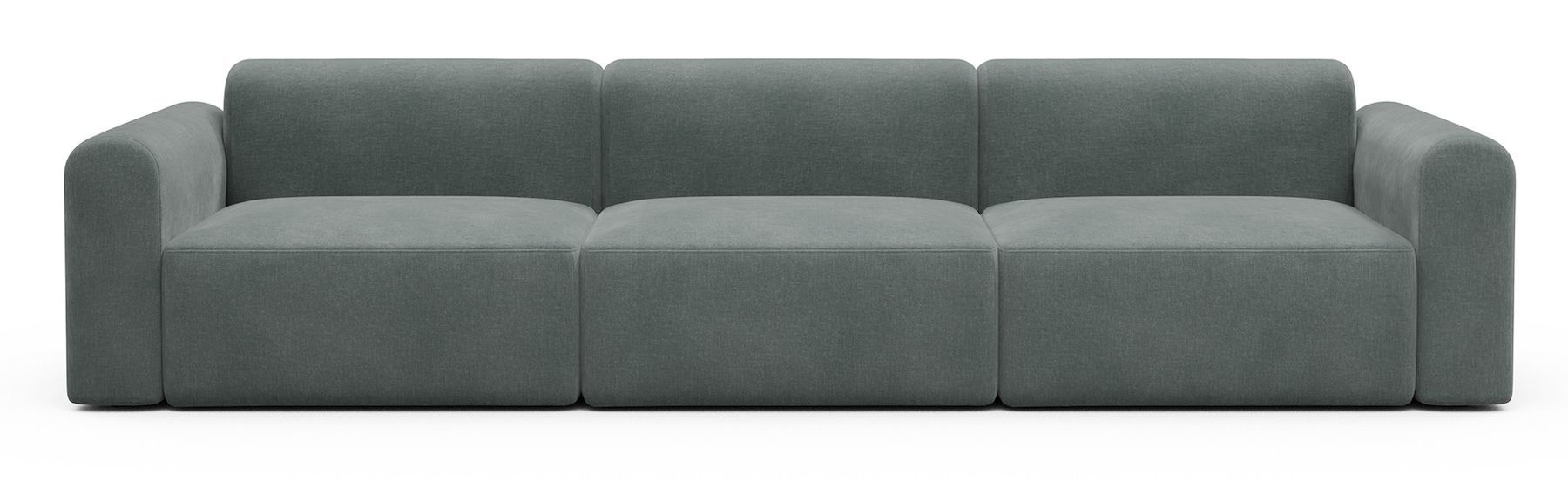 Divano design moderno Rund B3L - Smooth 812 Smooth Silver Grey