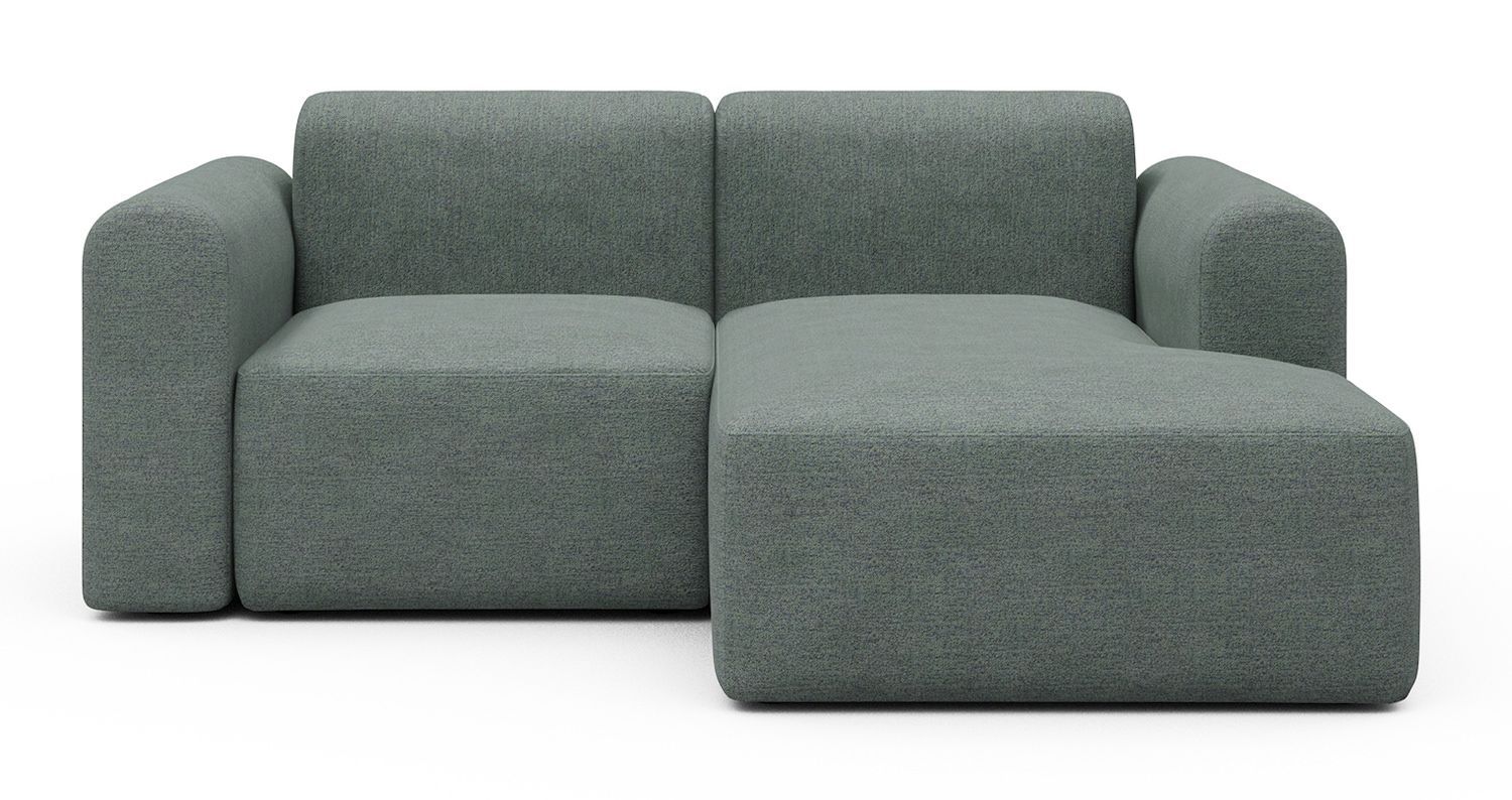 Divano 2 posti con penisola Rund C2L - Carreno 770 Cielo Blue