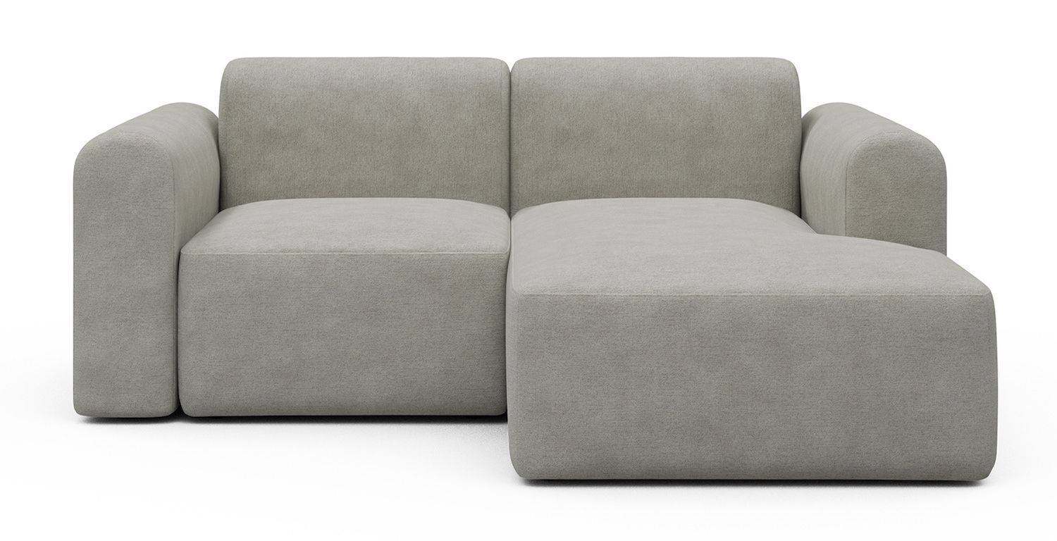 Divano 2 posti con penisola Rund C2L - Carreno 773 Moon Stone White