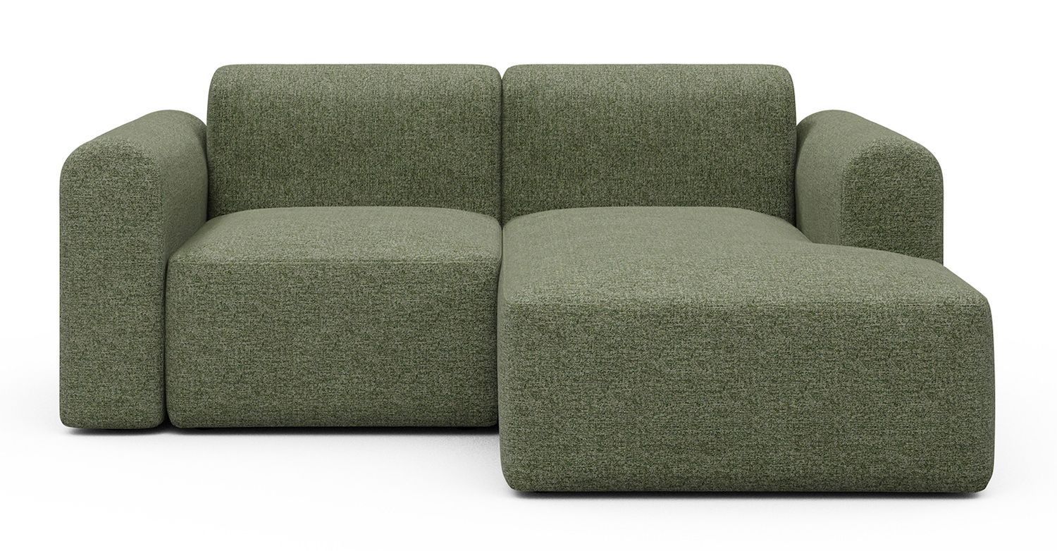 Divano 2 posti con penisola Rund C2L - Carreno 775 Vivid Green