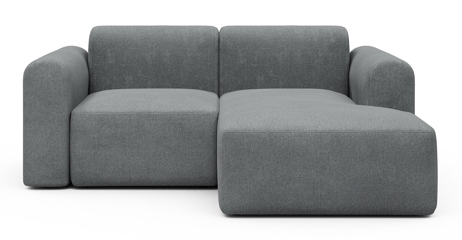 Divano 2 posti con penisola Rund C2L - Casone 495 Gravel Grey