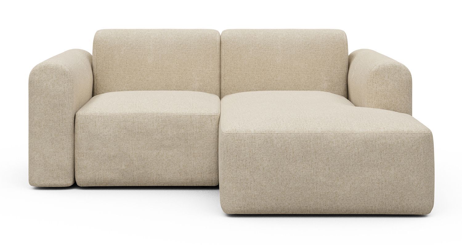 Divano 2 posti con penisola Rund C2L - Casone 496 Natural Beige