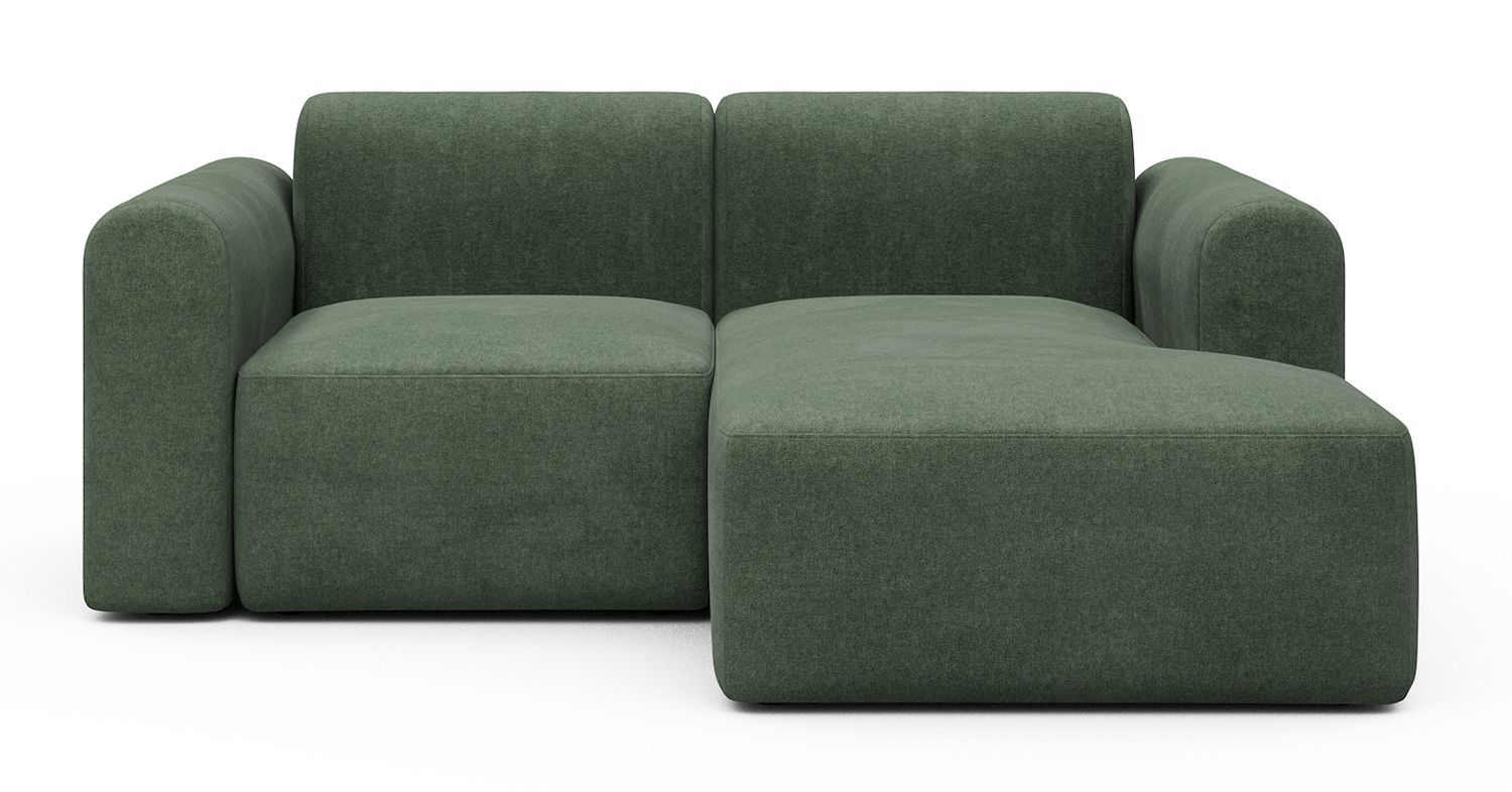 Divano 2 posti con penisola Rund C2L - Casone 498 Forest Green