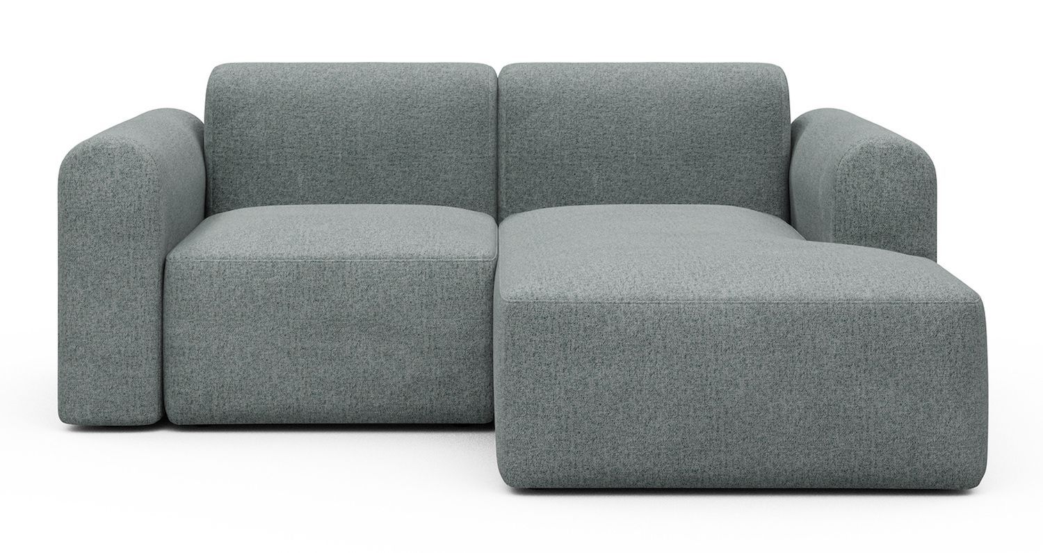 Divano 2 posti con penisola Rund C2L - Casone 499 Light mixed Green