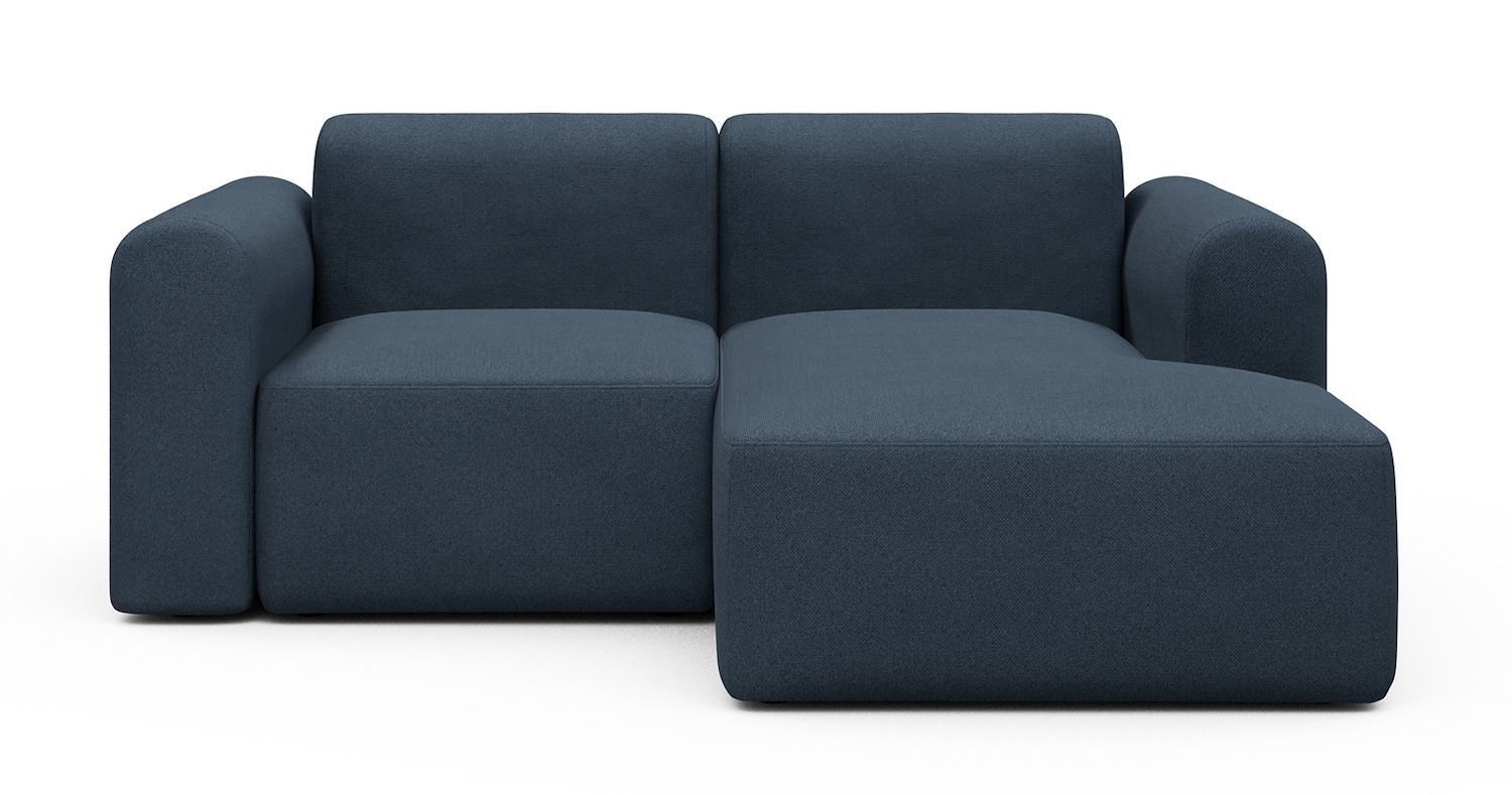 Divano 2 posti con penisola Rund C2L - Cura 768 Oxford Blue