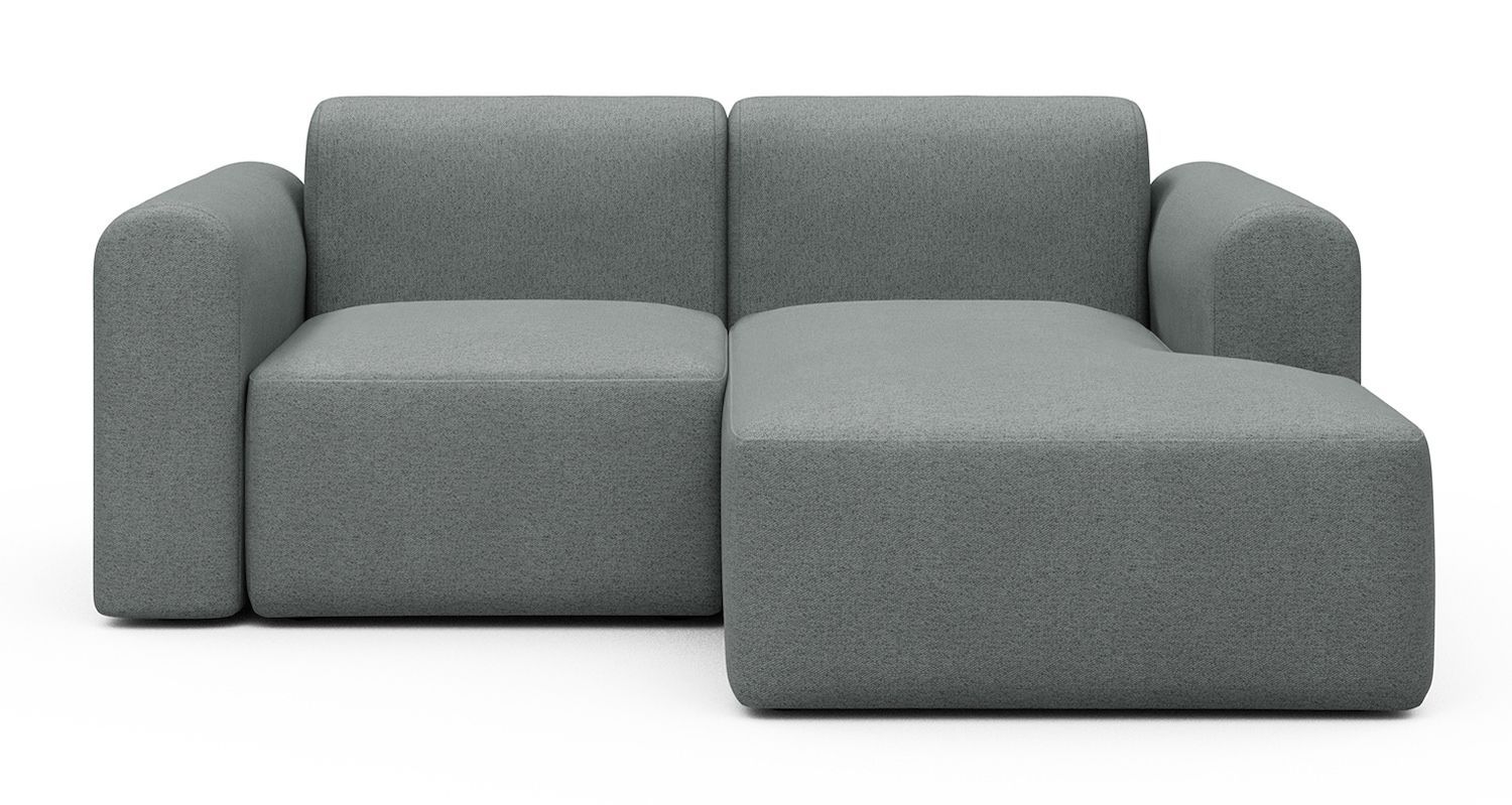 Divano 2 posti con penisola Rund C2L - Denari 485 Soft Grey