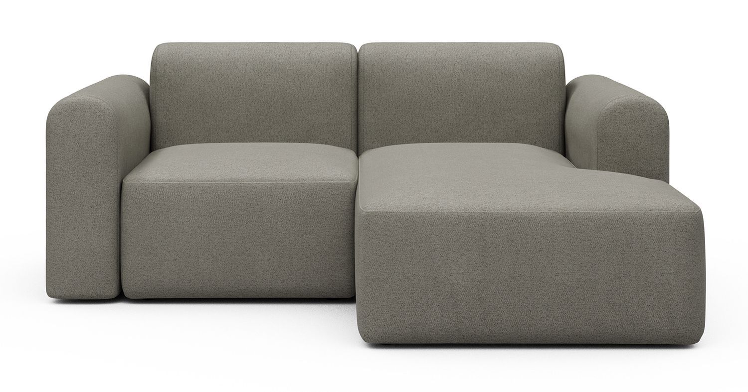 Divano 2 posti con penisola Rund C2L - Denari 486 Warm Grey