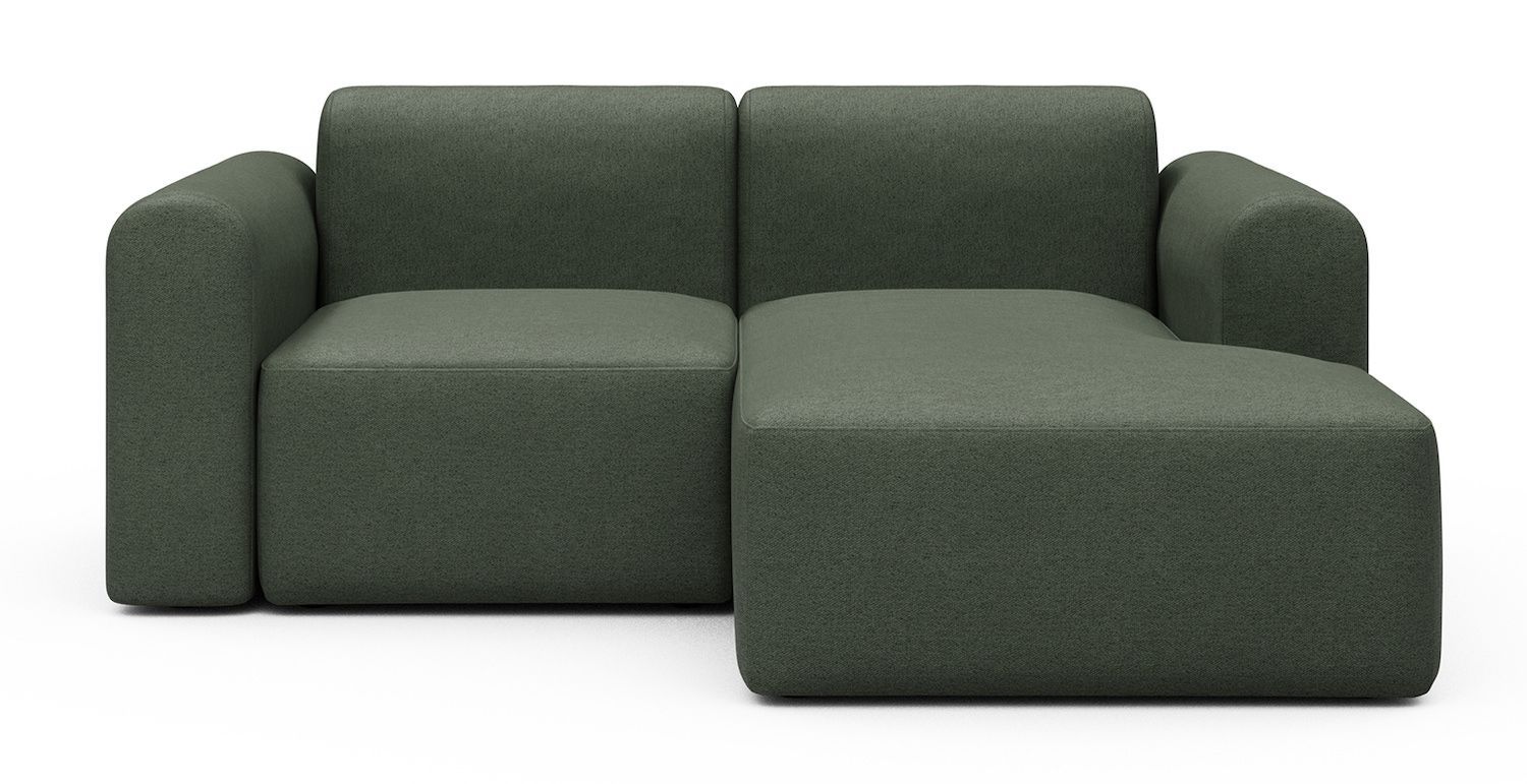 Divano 2 posti con penisola Rund C2L - Denari 488 Forest Green