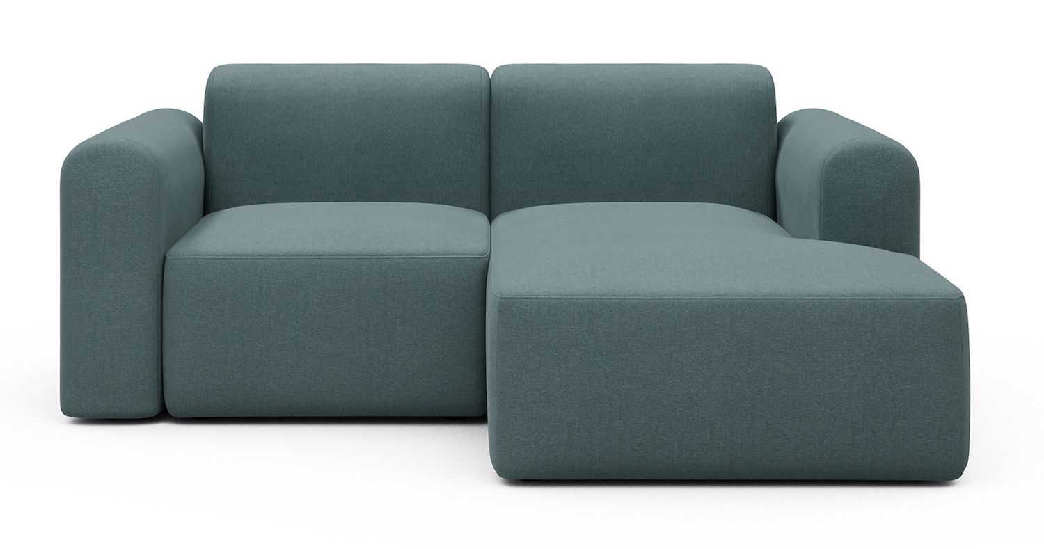 Divano 2 posti con penisola Rund C2L - Satya 442 Washed Green