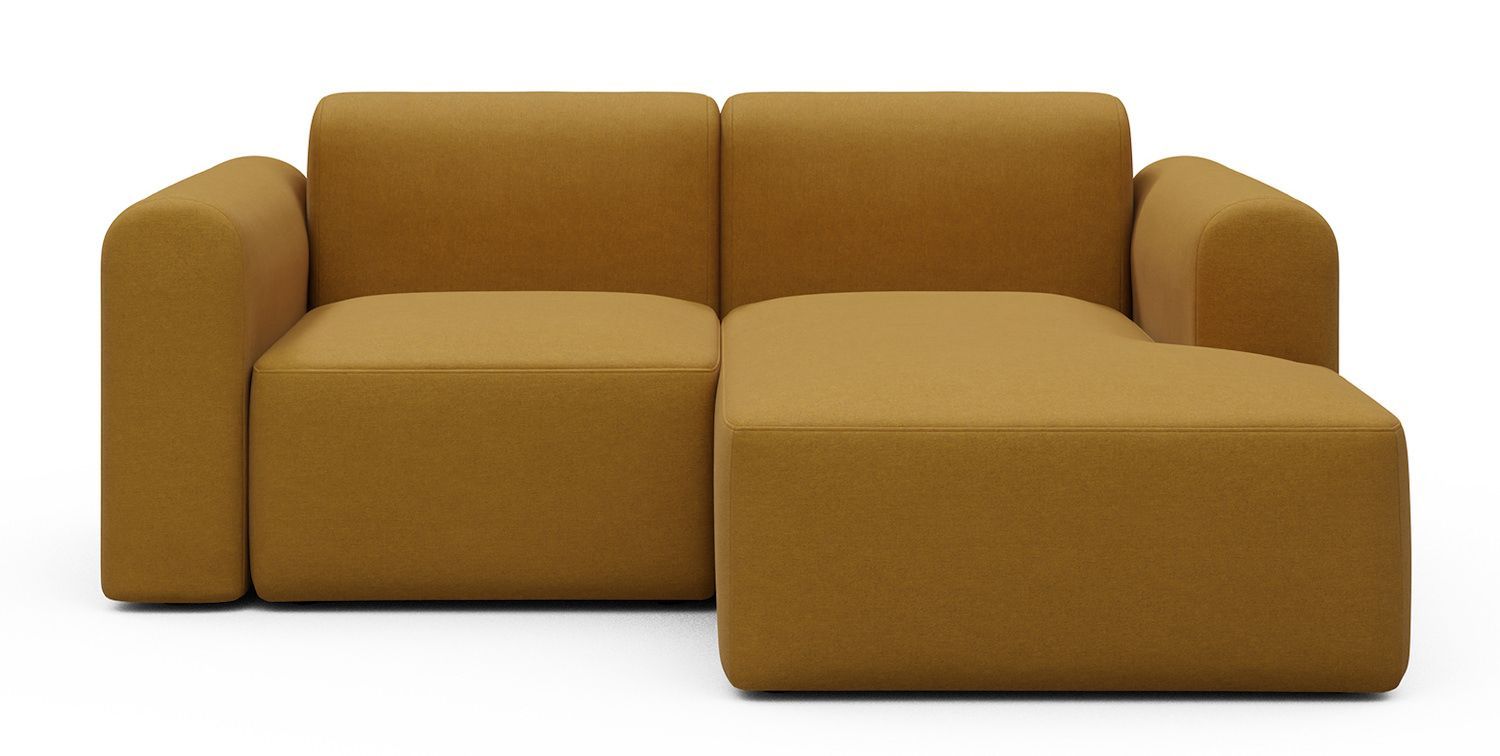 Divano 2 posti con penisola Rund C2L - Satya 444 Havana Yellow