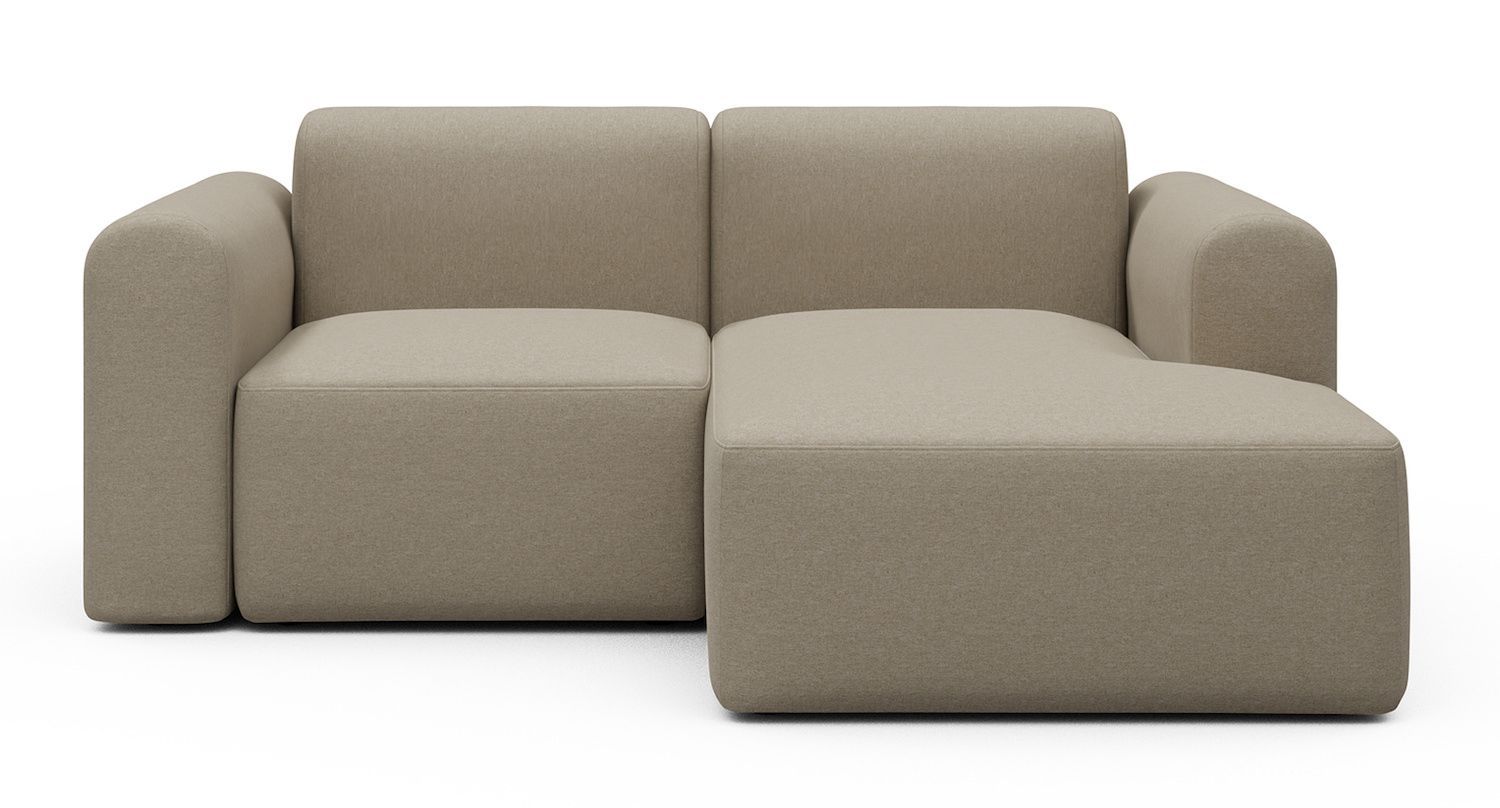 Divano 2 posti con penisola Rund C2L - Satya 445 Natural Beige