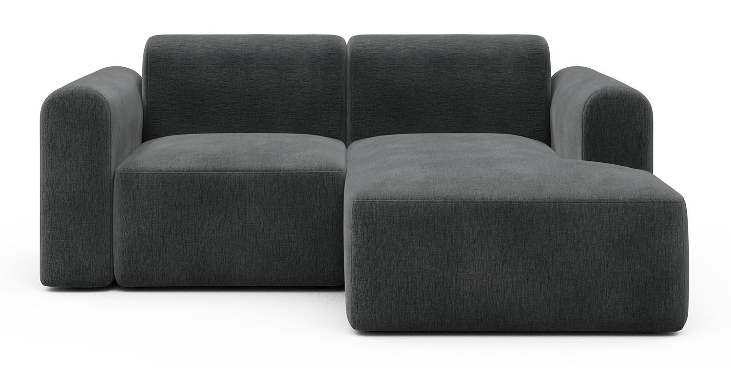 Divano 2 posti con penisola Rund C2L - Smooth 811 Deep Warm Grey