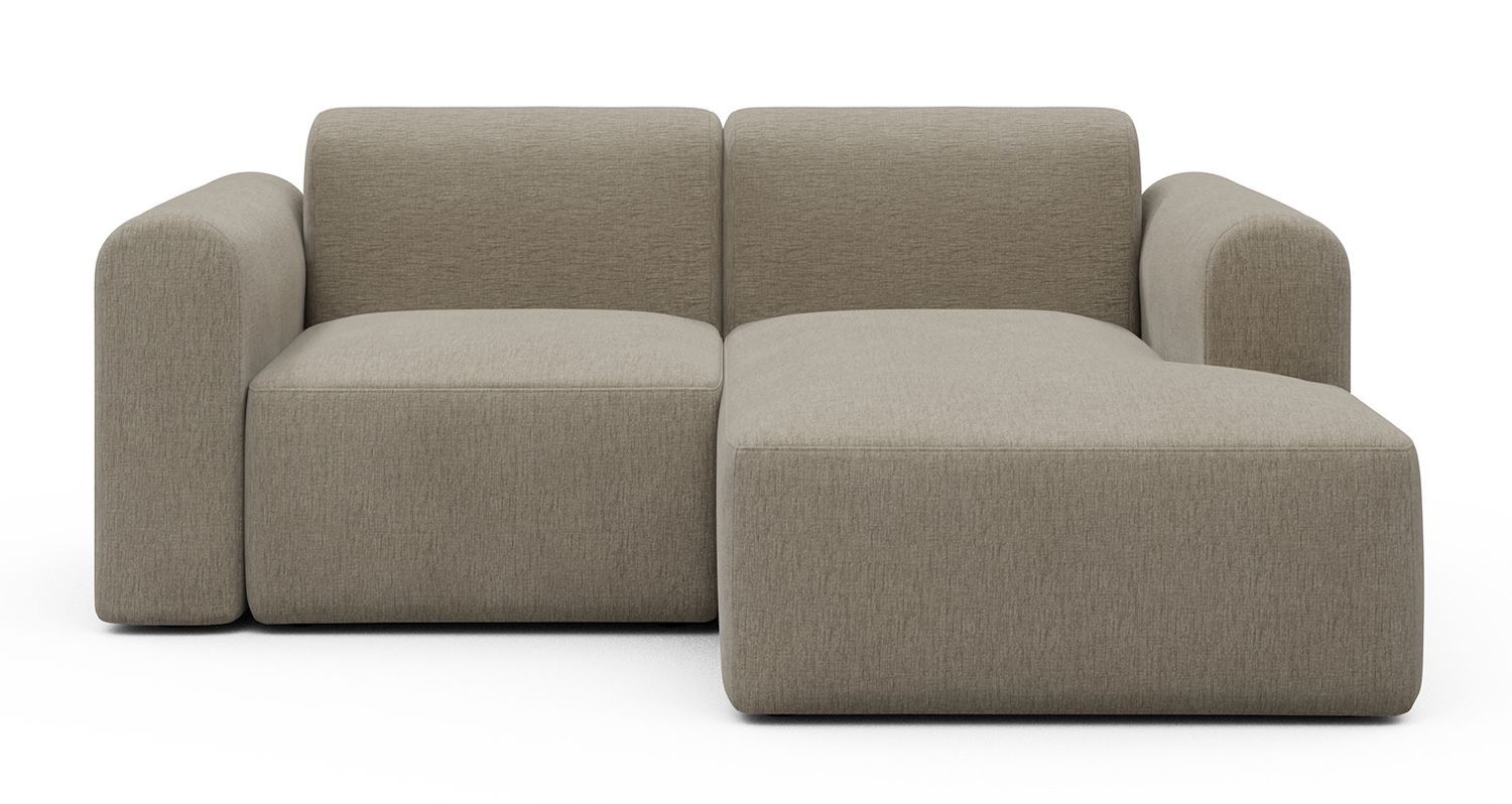 Divano 2 posti con penisola Rund C2L - Smooth 810 Smooth Beige