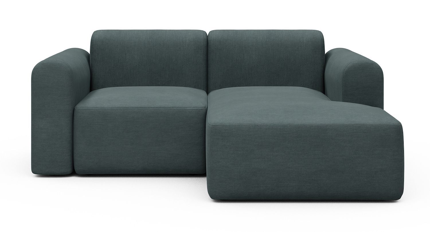 Divano 2 posti con penisola Rund C2L - Vivus 573 Dusty Blue