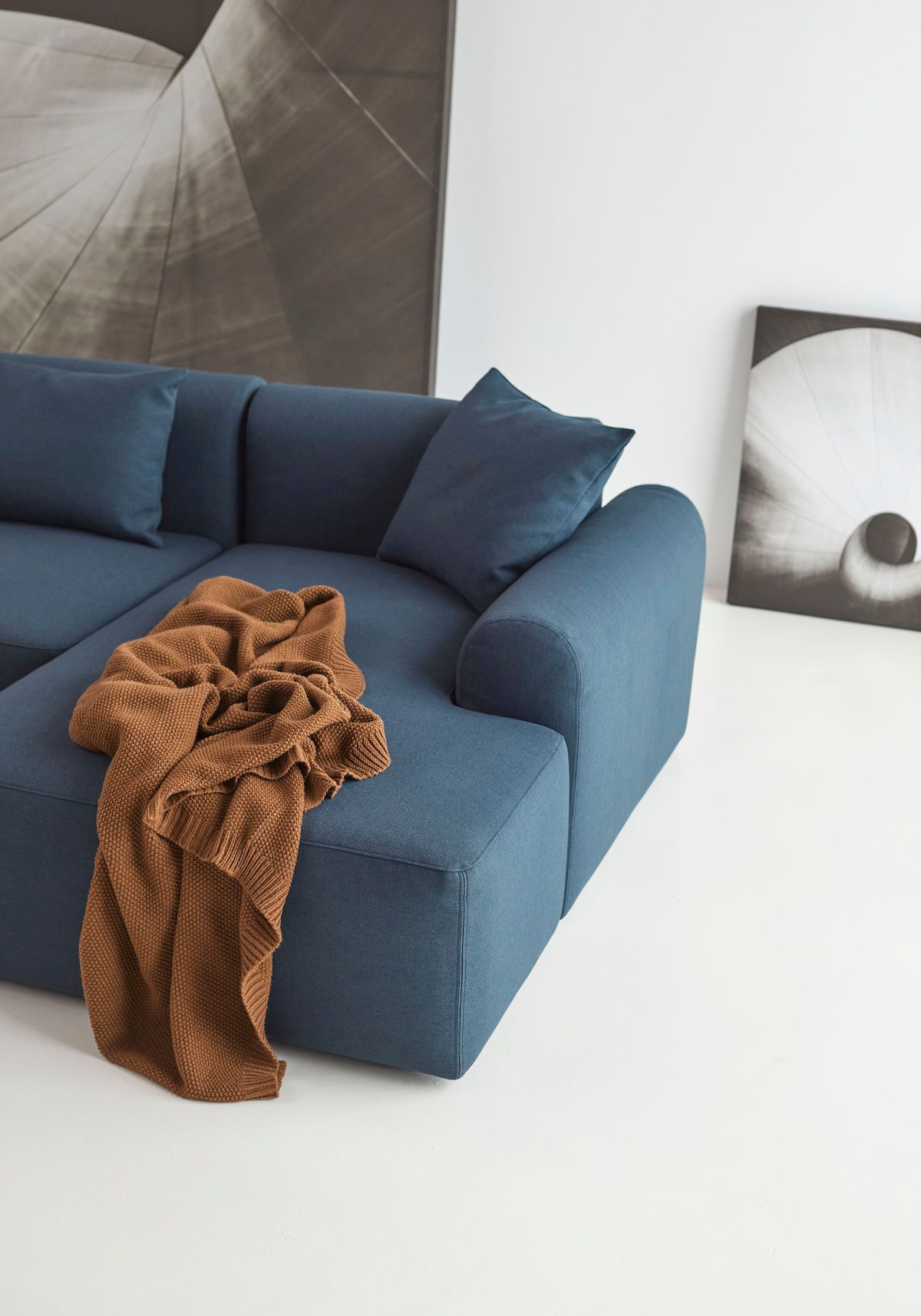 Divano con penisola Rund C4L - Argus 580 Navy Blue