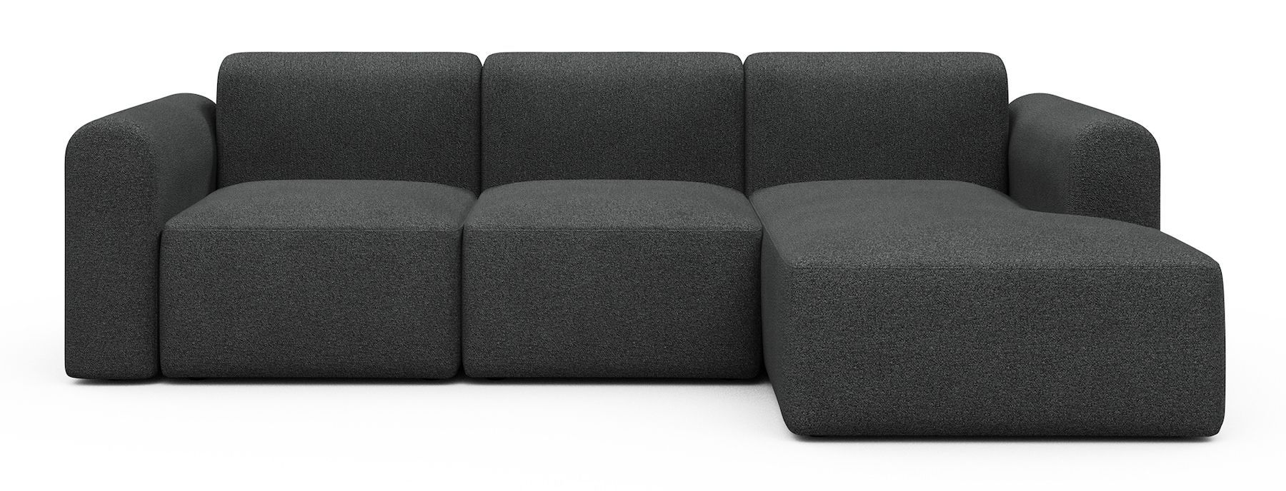 Divano con penisola Rund C4L - Bouclé 529 Charcoal