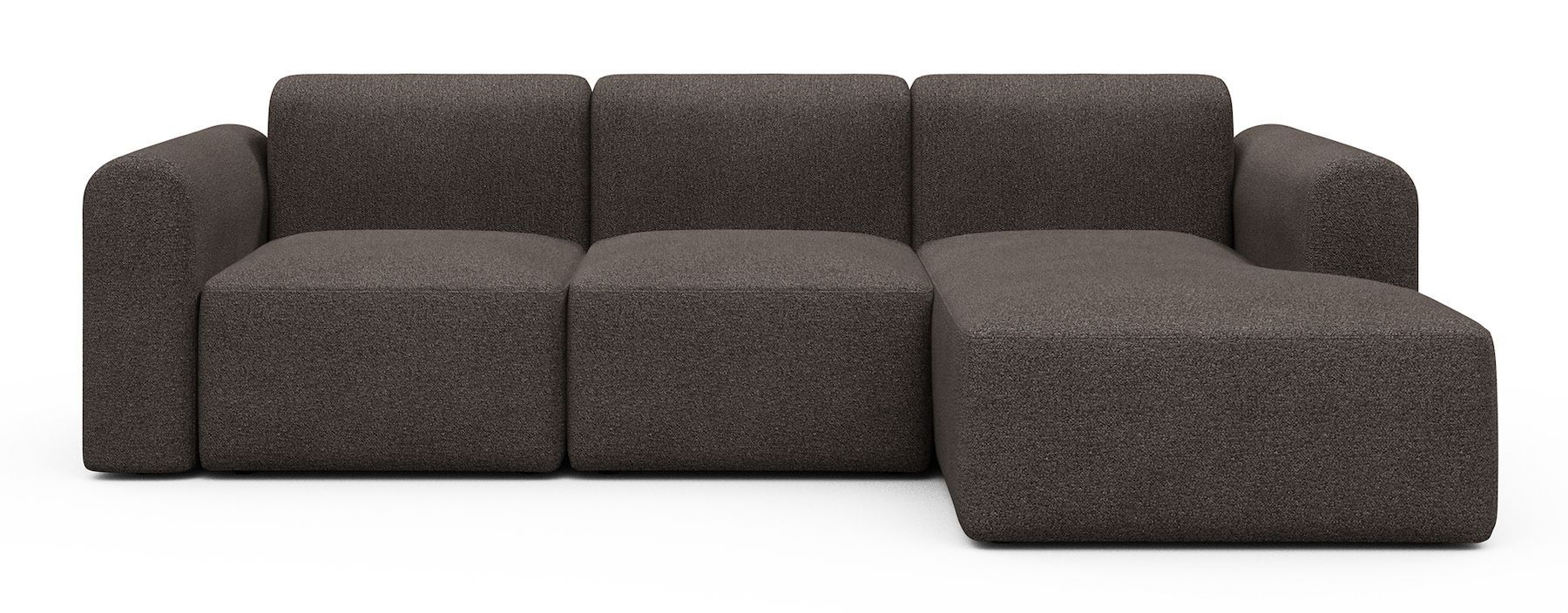 Divano con penisola Rund C4L - Bouclé 530 Taupe Brown