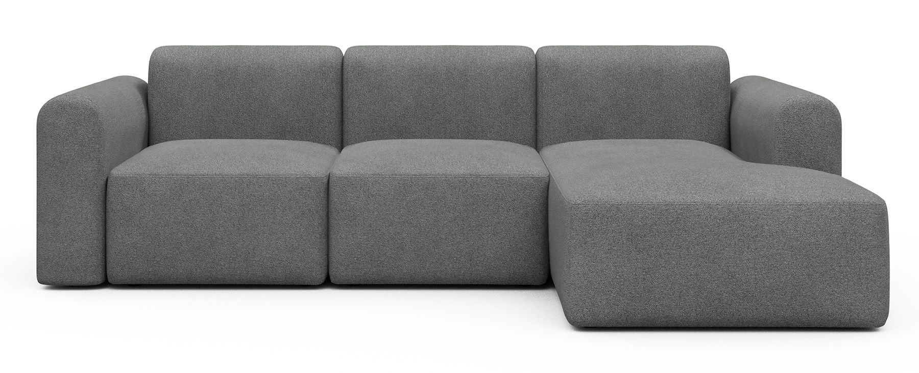 Divano con penisola Rund C4L - Bouclé 533 Ash Grey