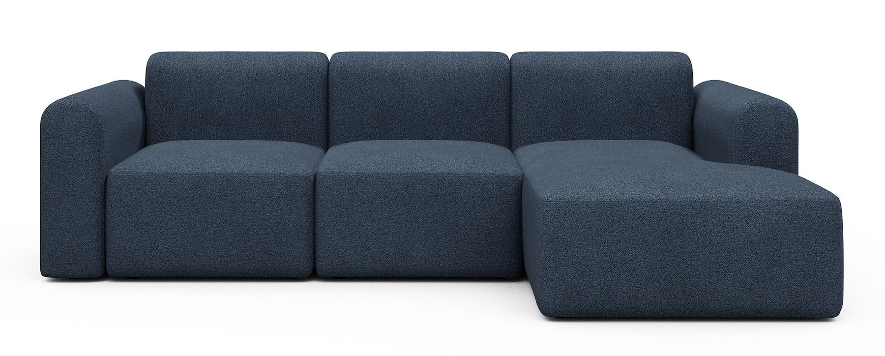 Divano con penisola Rund C4L - Bouclé 537 Blue