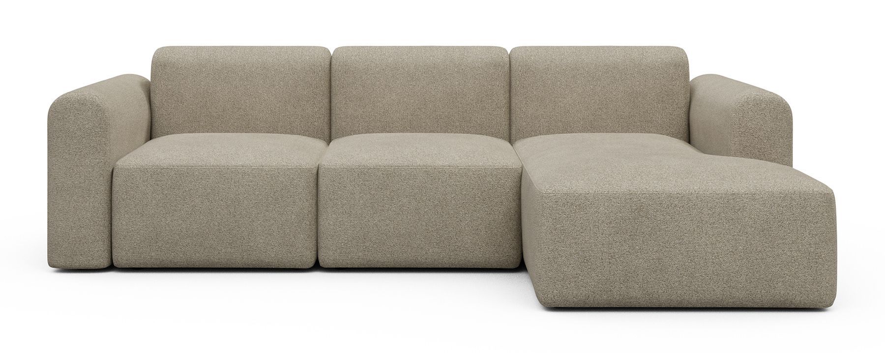 Divano con penisola Rund C4L - Bouclé 539 Beige