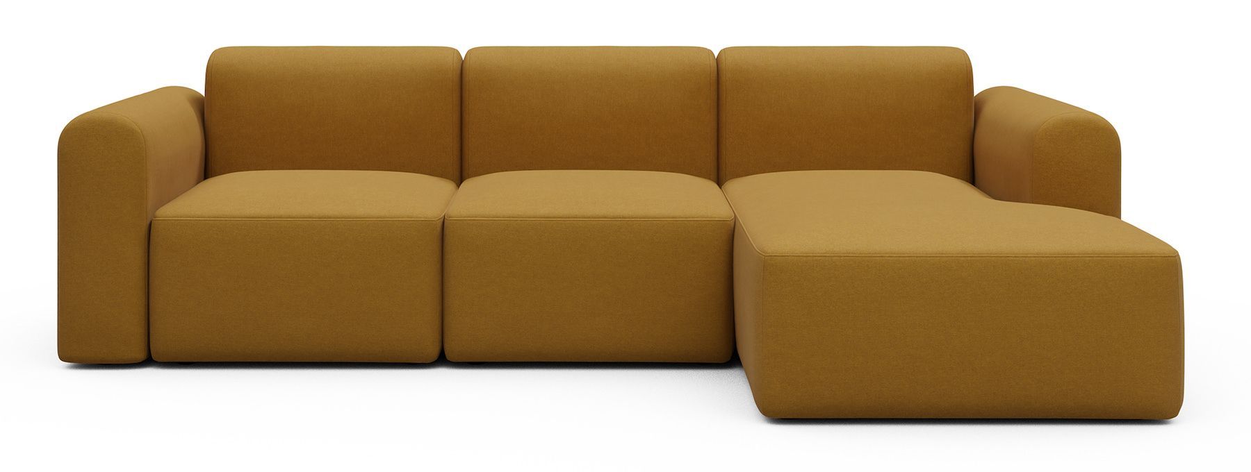 Divano con penisola Rund C4L - Satya 444 Havana Yellow