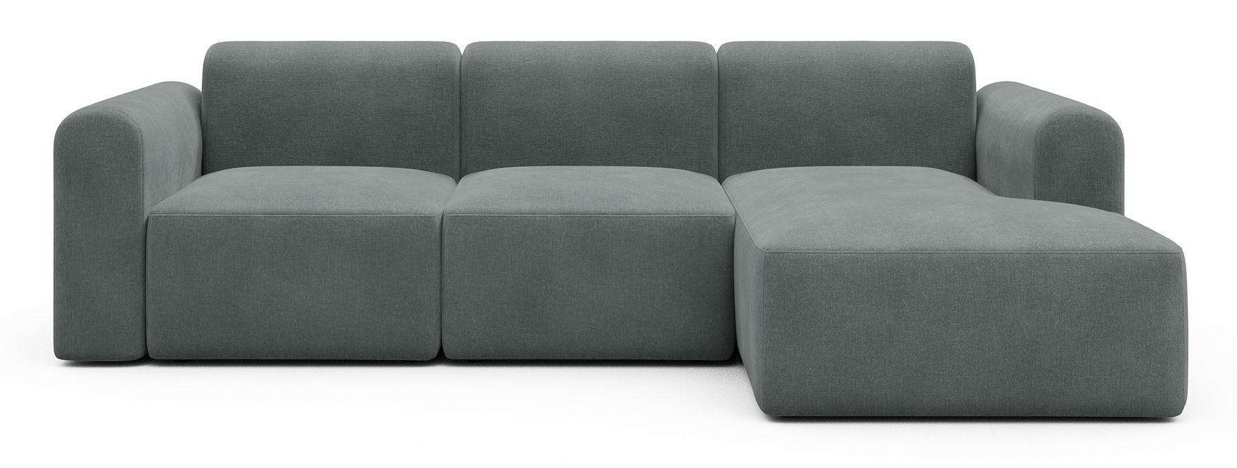 Divano con penisola Rund C4L - Smooth 812 Smooth Silver Grey