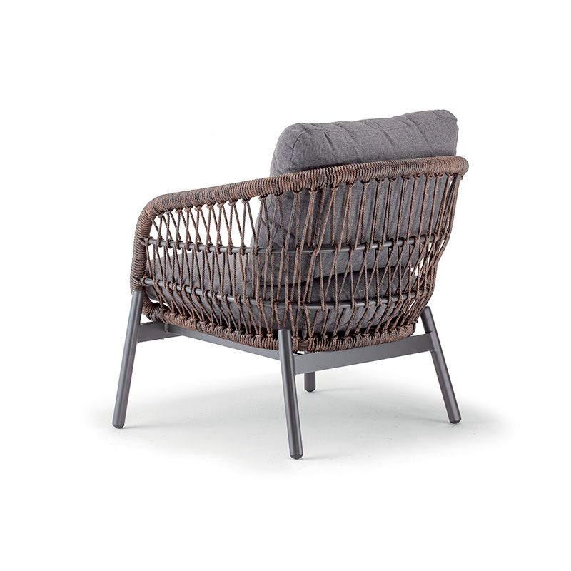 Salotto da giardino in alluminio e corda Elba