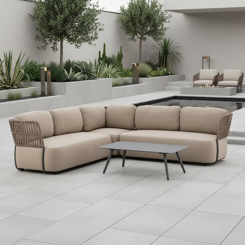 Salotto da esterno angolare Soft Modular