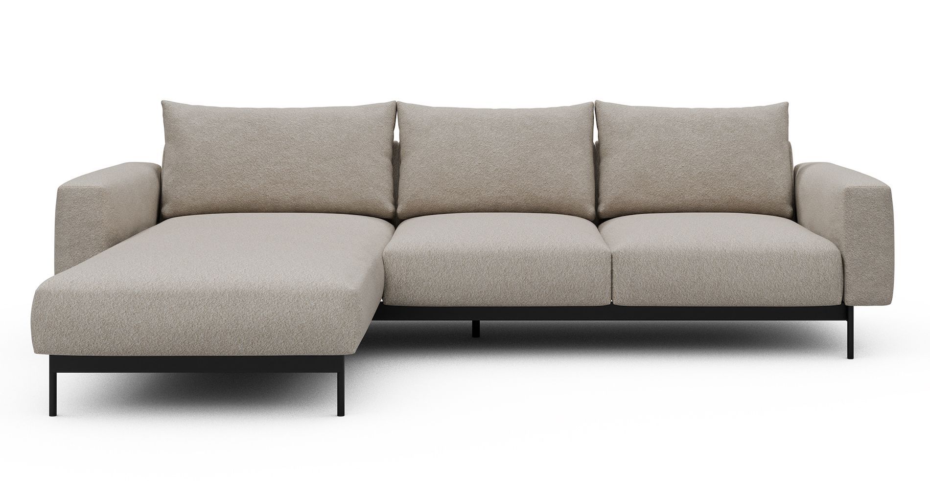 Divano con penisola chaise longue Arthon B2 - Aivi 816 Lace Beige