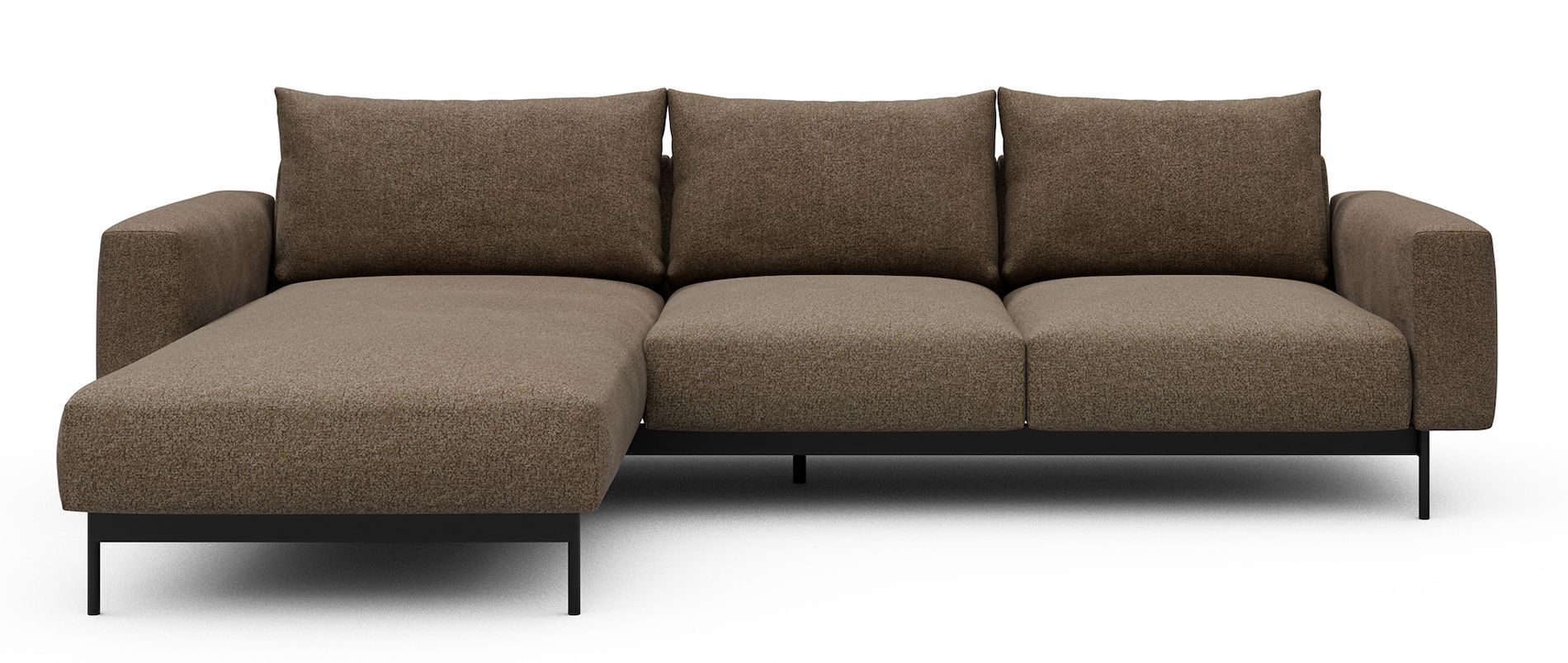 Divano con penisola chaise longue Arthon B2 - Aivi 817 Khaki Brown